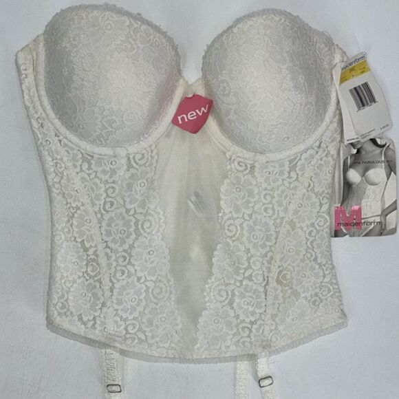 Maidenform White Lace Strapless Push Up Bustier New with Tags Size 36 C - Picture 10 of 10
